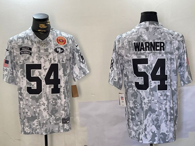 Men San Francisco 49ers #54 Warner Nike Arctic Camo 2024 Salute to Service Limited NFL Jersey style 8->san francisco 49ers->NFL Jersey
